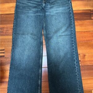 New Bershka Dark Wash Baggy Jeans